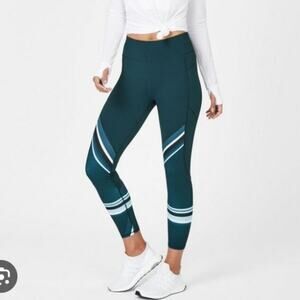 Sweaty Betty The Zero Gravity 7/8 Running Leggings Midnight Teal. Size L